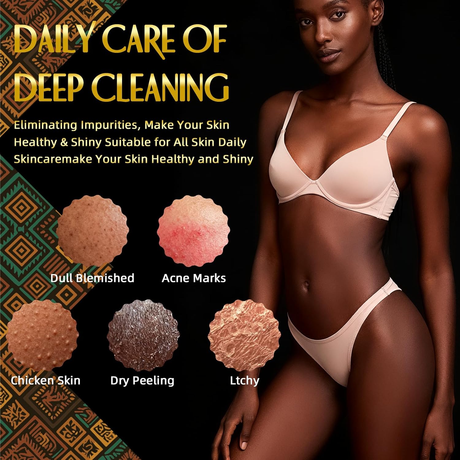 Revitalize Your Skin with 3-Piece African Bath Sponge Set - Exfoliating Shower Body Scrubber in Pink, Yellow & Purple!